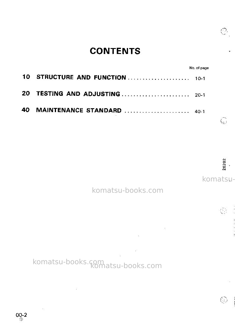 Komatsu gs360-2jpn Repair & maintenance cover Page 2