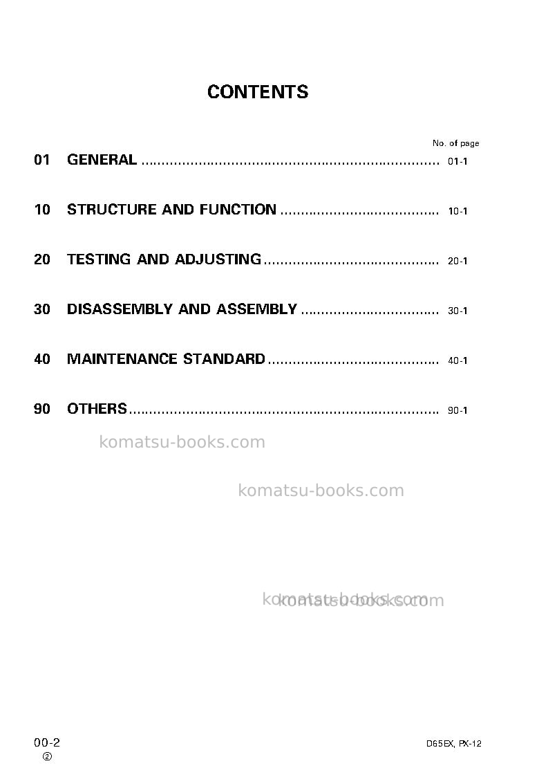 Komatsu d65px-12jpn-for eu Repair & maintenance cover Page 2