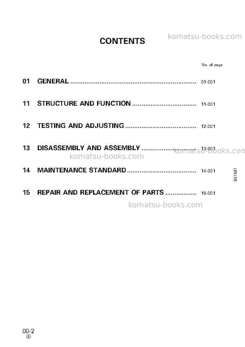Komatsu 12v140-1jpn Repair & maintenance cover Page 2 Komatsu 12v140-1jpn Repair & maintenance cover Page 2