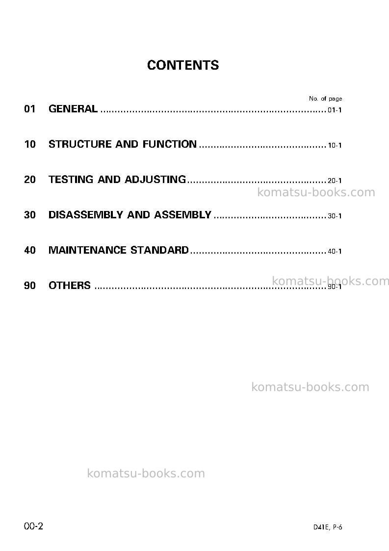 Komatsu d41p-6bra-bb Repair & maintenance cover Page 2