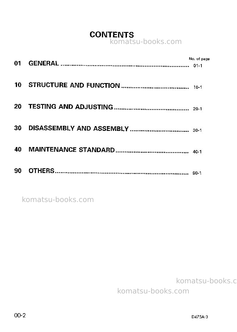 Komatsu d475a-3jpn Repair & maintenance cover Page 2 Komatsu d475a-3jpn Repair & maintenance cover Page 2