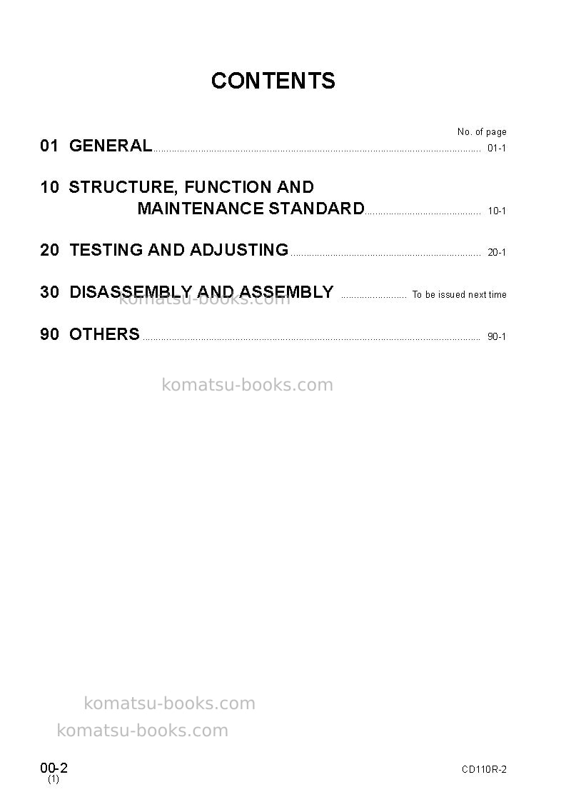 Komatsu cd110r-2jpn Repair & maintenance cover Page 2