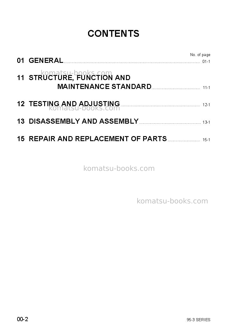 Komatsu 4d95le-3jpn Repair & maintenance cover Page 2 Komatsu 4d95le-3jpn Repair & maintenance cover Page 2