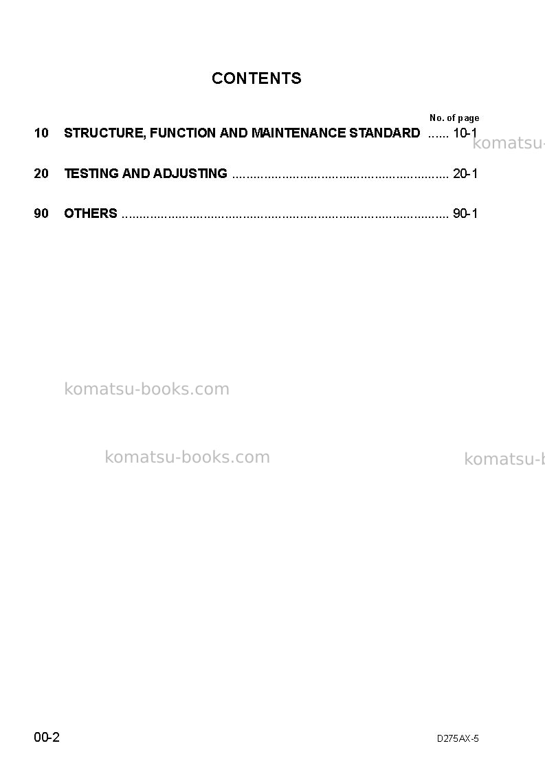 Komatsu d275ax-5jpn-landfill Repair & maintenance cover Page 2