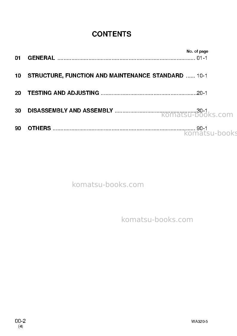Komatsu wa320-5jpn Repair & maintenance cover Page 2 Komatsu wa320-5jpn Repair & maintenance cover Page 2