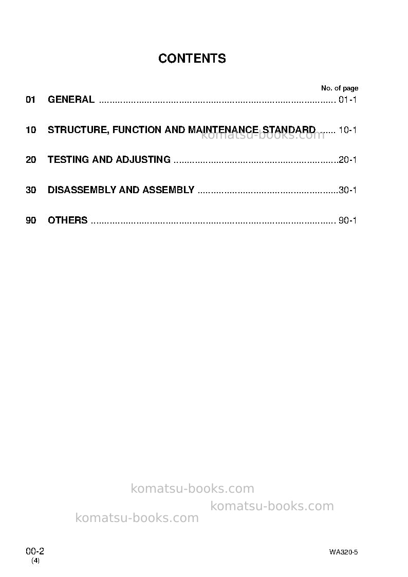 Komatsu wa320-5tha-c Repair & maintenance cover Page 2