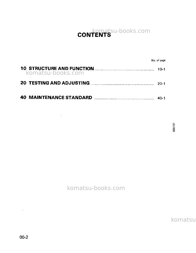 Komatsu wa20-1jpn Repair & maintenance cover Page 2