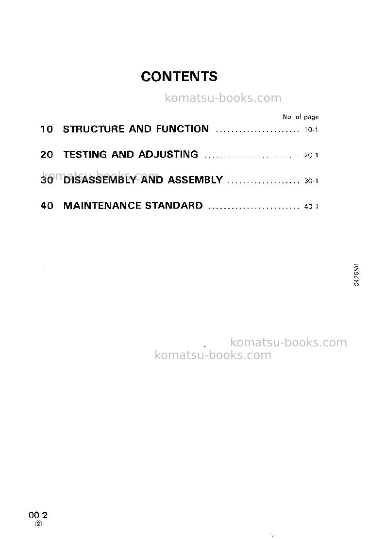 Komatsu wa500-1jpn Repair & maintenance cover Page 2 Komatsu wa500-1jpn Repair & maintenance cover Page 2