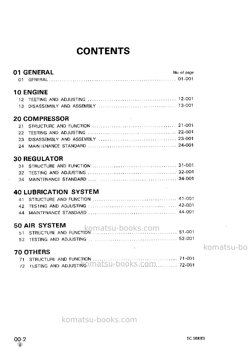 Komatsu ec170v-1jpn Repair & maintenance cover Page 2 Komatsu ec170v-1jpn Repair & maintenance cover Page 2