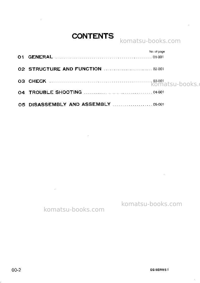Komatsu eg15-2jpn Repair & maintenance cover Page 2 Komatsu eg15-2jpn Repair & maintenance cover Page 2