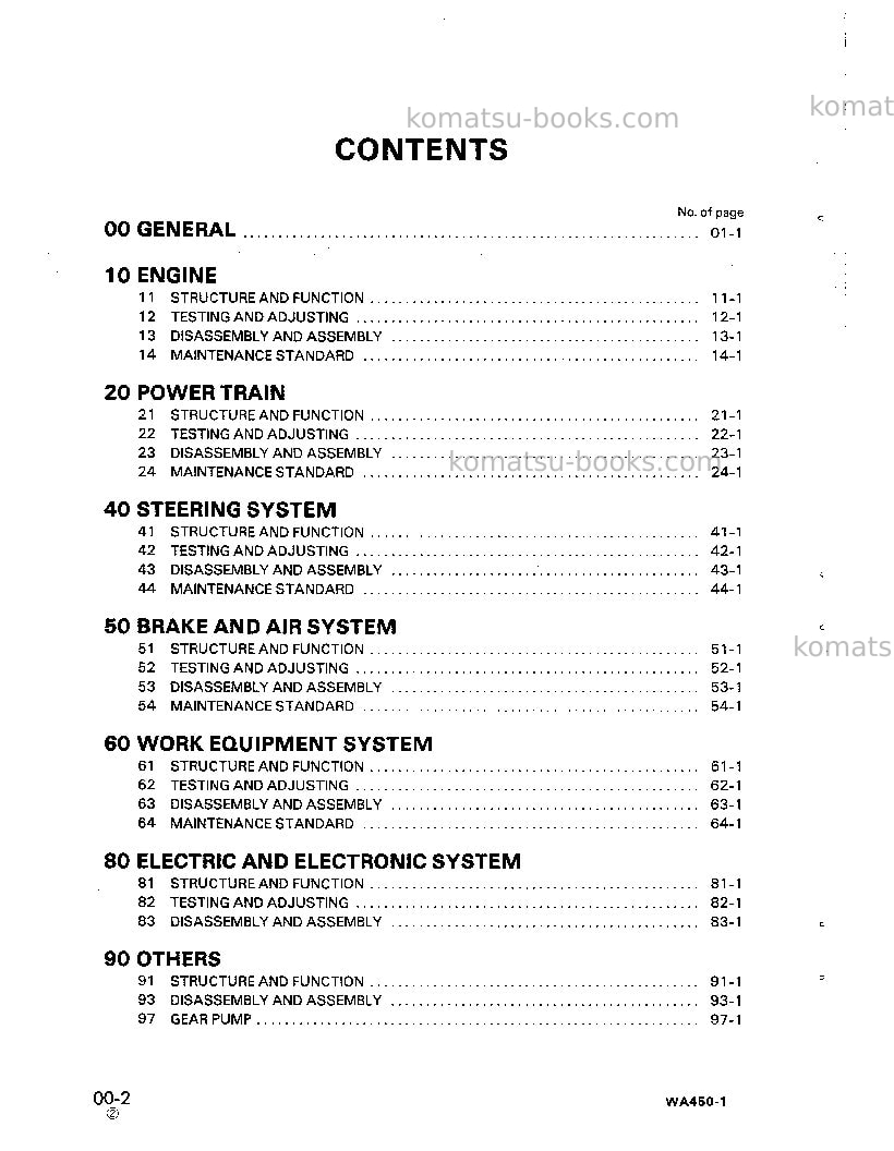 Komatsu wa450-1jpn Repair & maintenance cover Page 2 Komatsu wa450-1jpn Repair & maintenance cover Page 2