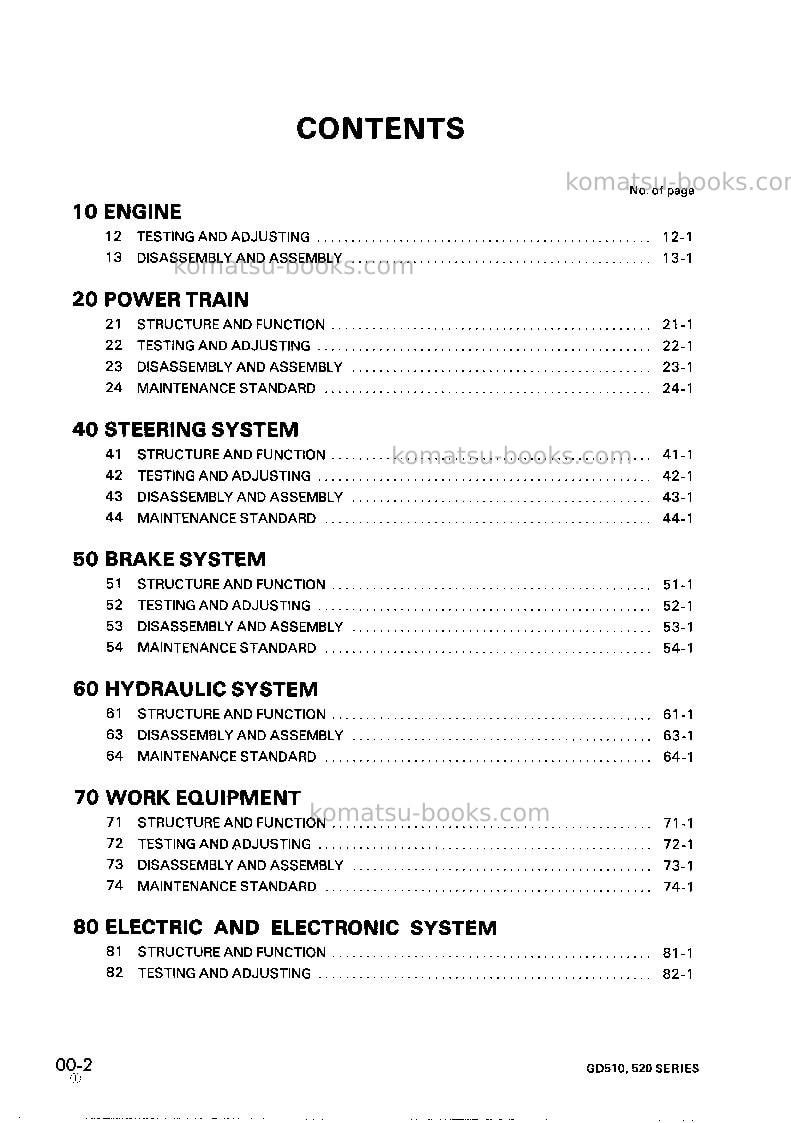 Komatsu gd511a-1jpn Repair & maintenance cover Page 2 Komatsu gd511a-1jpn Repair & maintenance cover Page 2