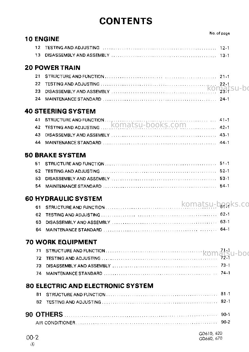 Komatsu gd623a-1jpn Repair & maintenance cover Page 2 Komatsu gd623a-1jpn Repair & maintenance cover Page 2