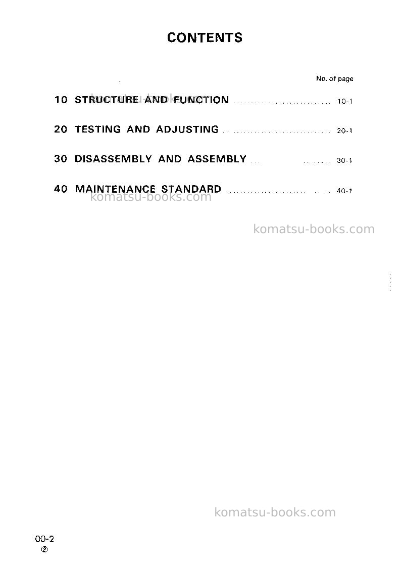 Komatsu wa320-1jpn Repair & maintenance cover Page 2