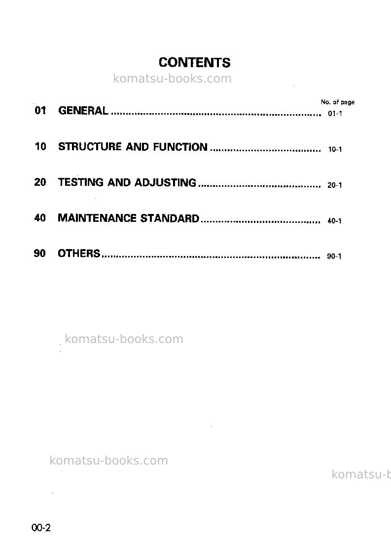 Komatsu wd500-3jpn Repair & maintenance cover Page 2 Komatsu wd500-3jpn Repair & maintenance cover Page 2