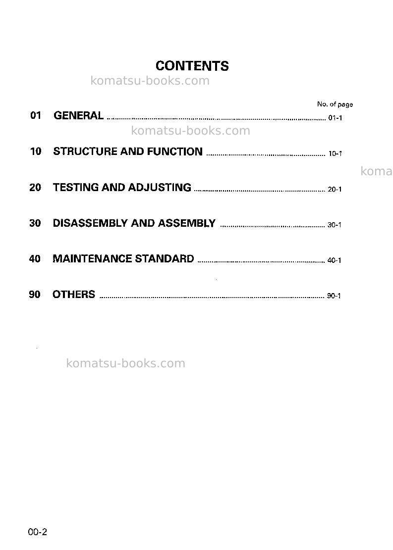 Komatsu hs150s-11jpn Repair & maintenance cover Page 2 Komatsu hs150s-11jpn Repair & maintenance cover Page 2