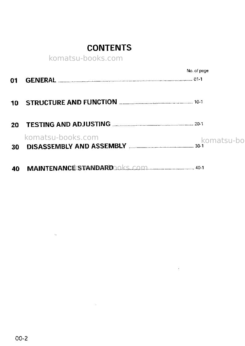 Komatsu wd420-3jpn Repair & maintenance cover Page 2