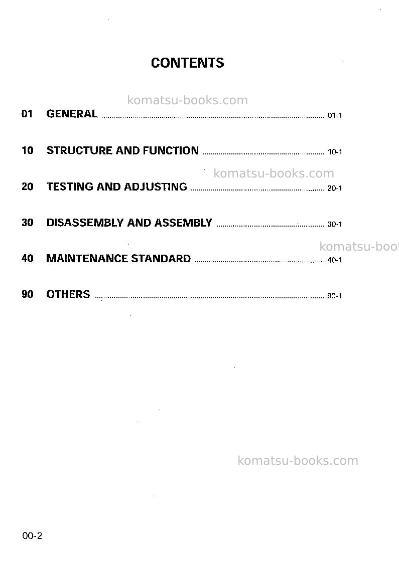 Komatsu wd600-1jpn--50c degree Repair & maintenance cover Page 2