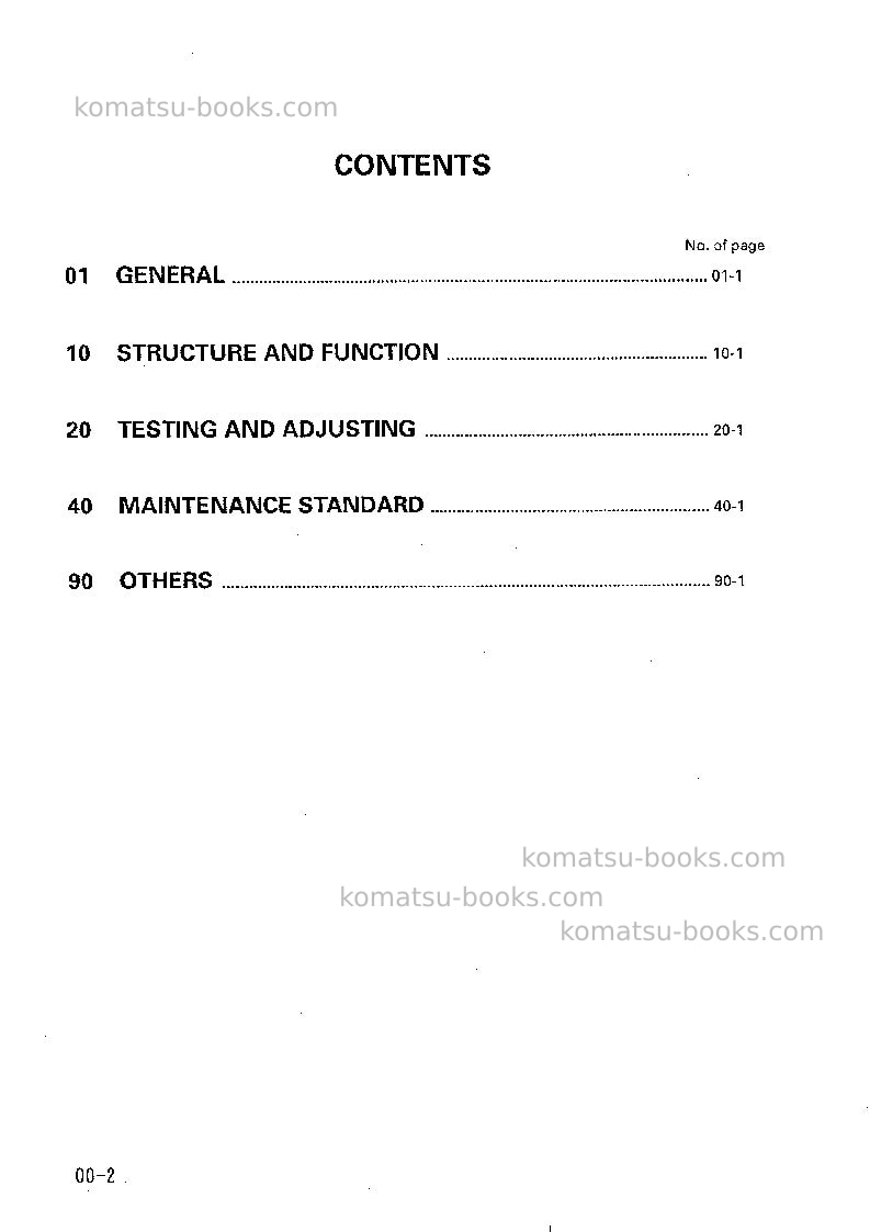 Komatsu wf550a-3jpn Repair & maintenance cover Page 2