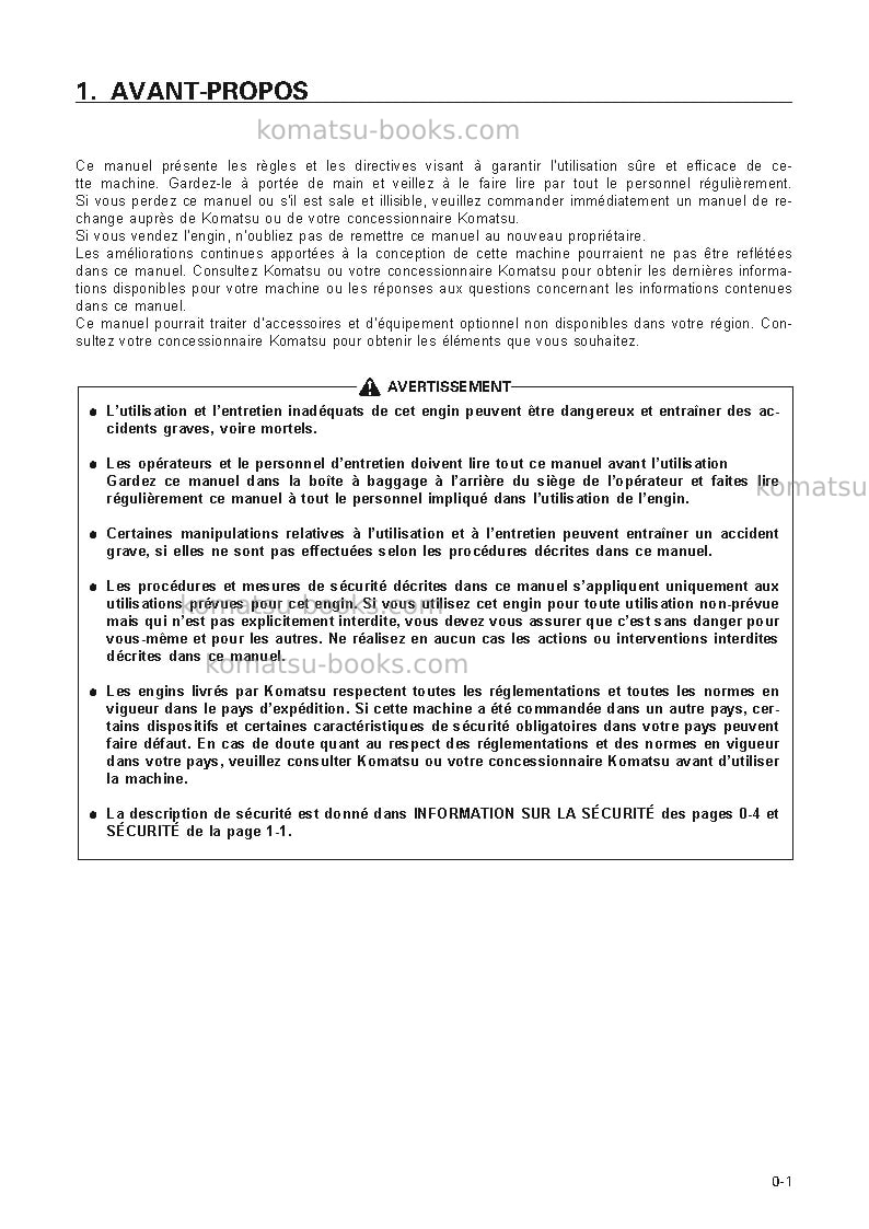 Komatsu pc120lc-6jpn Manuel d'utilisation couverture Page 2
