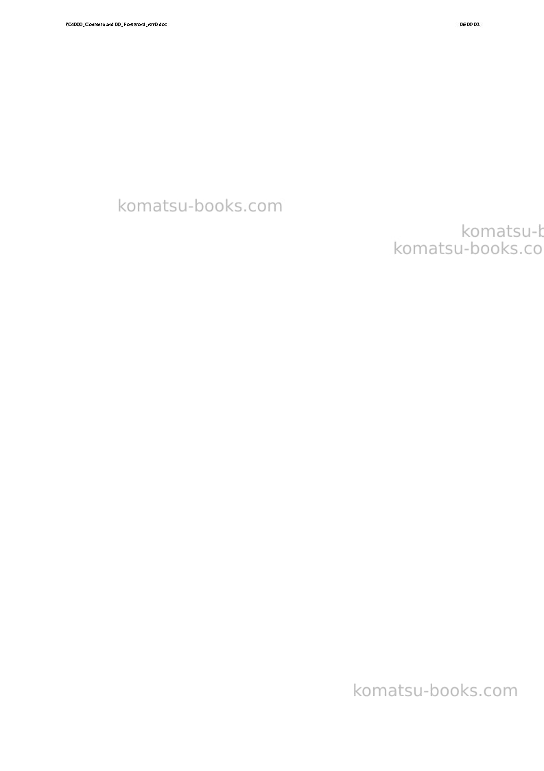 Komatsu pc4000-6deu Repair & maintenance cover Page 2