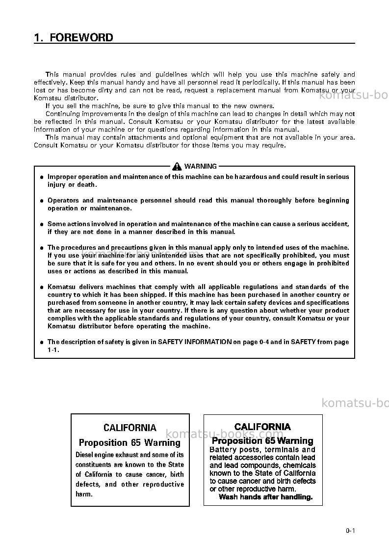 Komatsu wa800-3jpn Operation manual cover Page 2