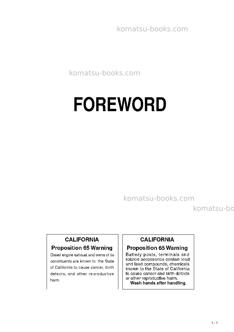 Komatsu wa500-6jpn-for n. america Operation manual cover Page 2