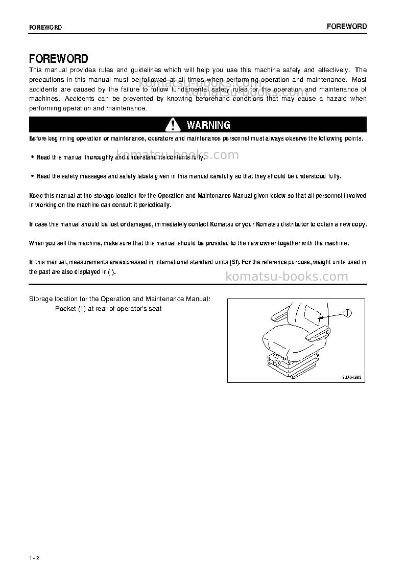 Komatsu wa150l-5jpn Operation manual cover Page 2 Komatsu wa150l-5jpn Operation manual cover Page 2