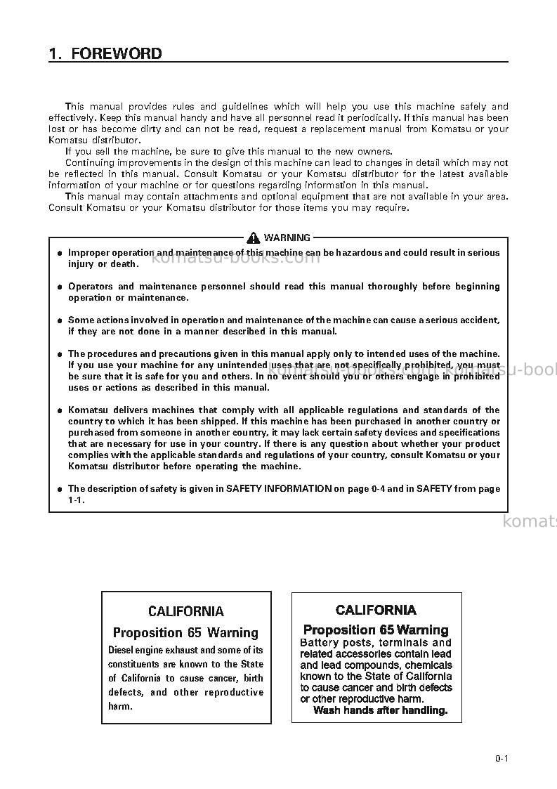 Komatsu wa800-3jpn Operation manual cover Page 2 Komatsu wa800-3jpn Operation manual cover Page 2