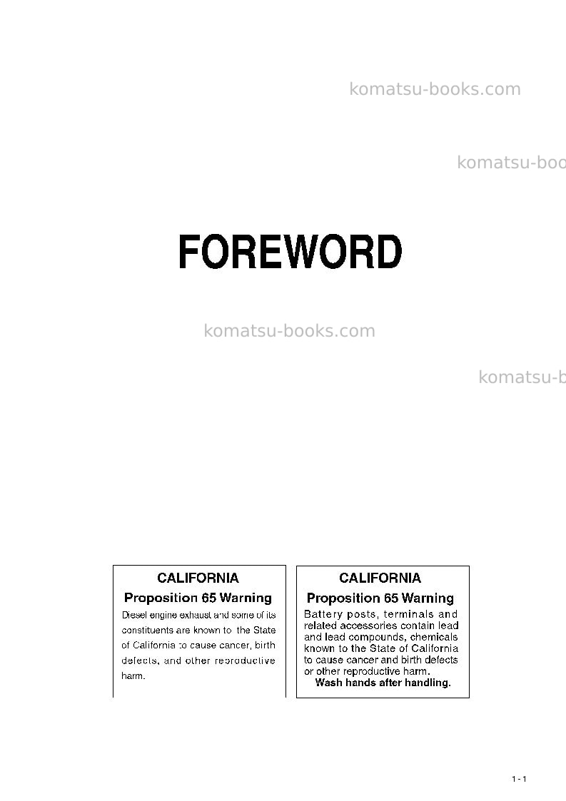 Komatsu pc1250-8jpn-r Operation manual cover Page 2 Komatsu pc1250-8jpn-r Operation manual cover Page 2