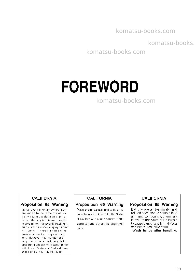 Komatsu hd785-7jpn Operation manual cover Page 2