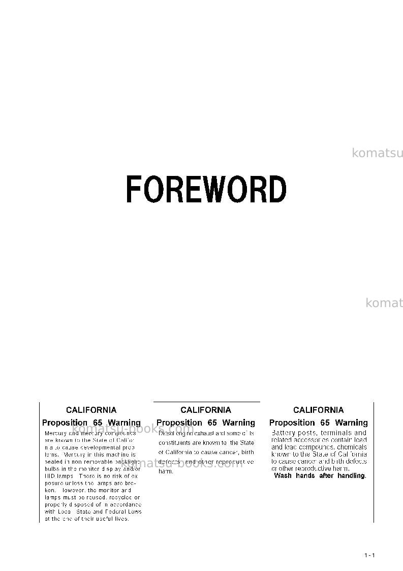 Komatsu pc400-8jpn-work equipment grease 500h Operation manual cover Page 2 Komatsu pc400-8jpn-work equipment grease 500h Operation manual cover Page 2