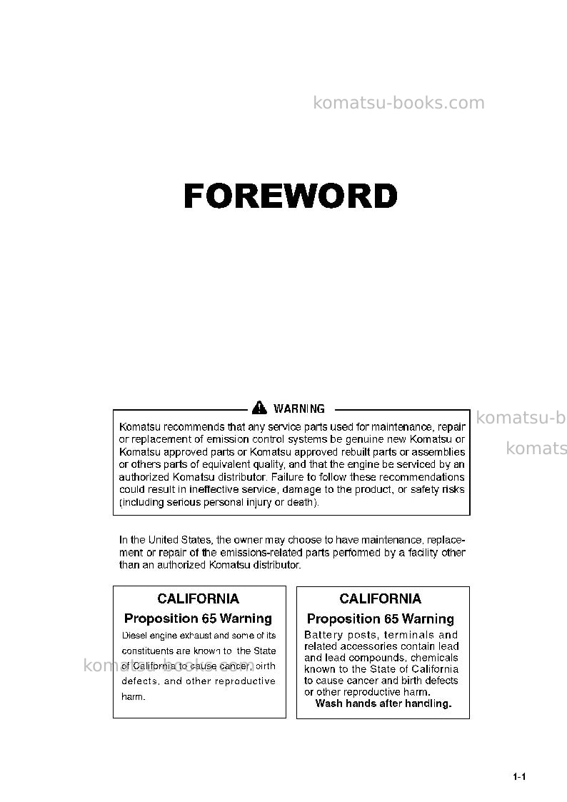 Komatsu wa500-7jpn Operation manual cover Page 2