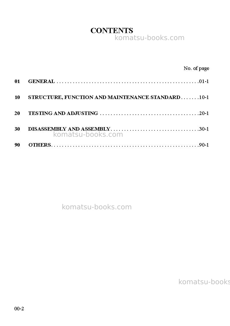 Komatsu pc450lc-7gbr-k Repair & maintenance cover Page 2