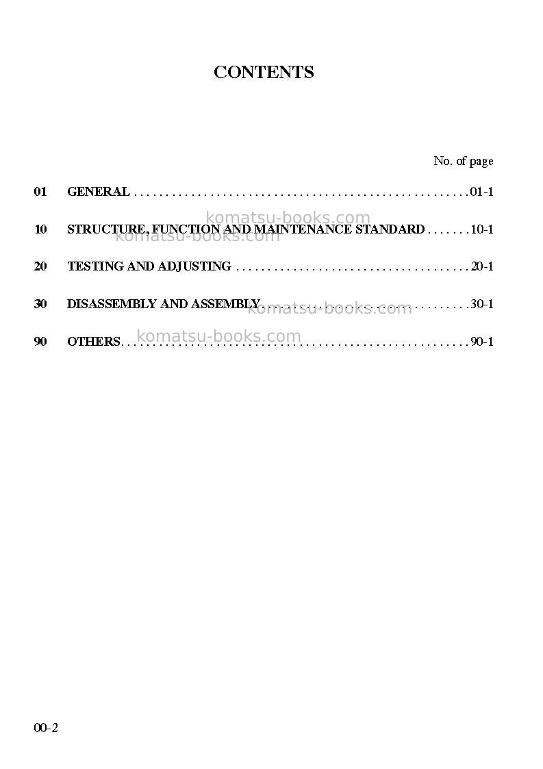 Komatsu pc750se-7gbr-k Repair & maintenance cover Page 2