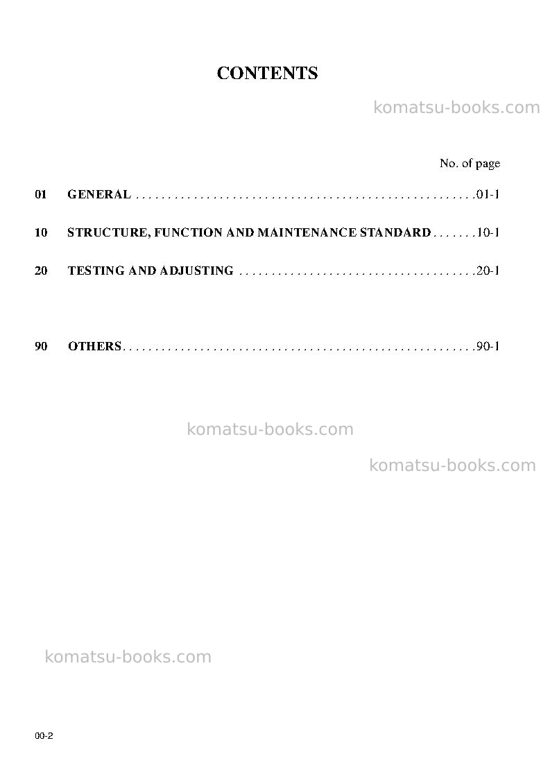 Komatsu pw130-7gbr-k Repair & maintenance cover Page 2