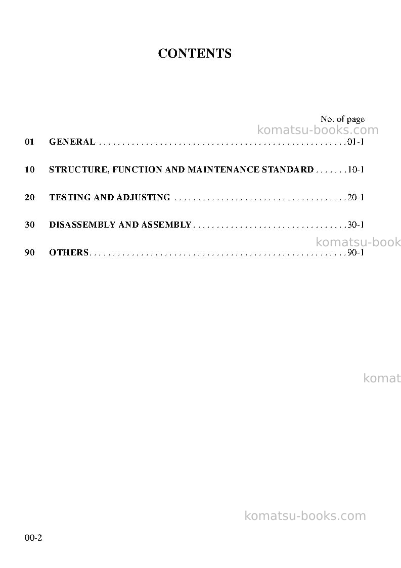 Komatsu pw220-7deu Repair & maintenance cover Page 2 Komatsu pw220-7deu Repair & maintenance cover Page 2