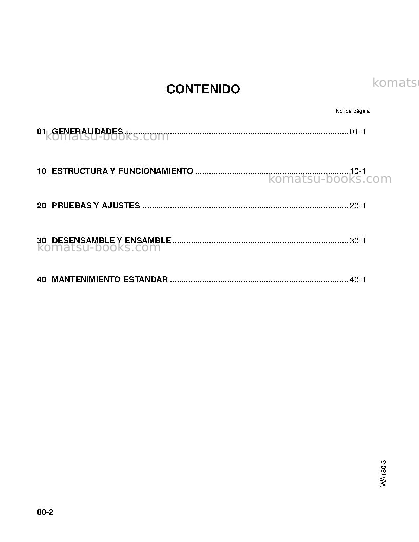 Komatsu wa180-3jpn Reparación y mantenimiento cover Page 2
