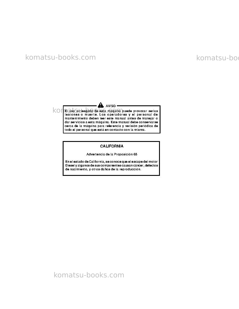 Komatsu wa180-3usa-l Manual de operación cover Page 2