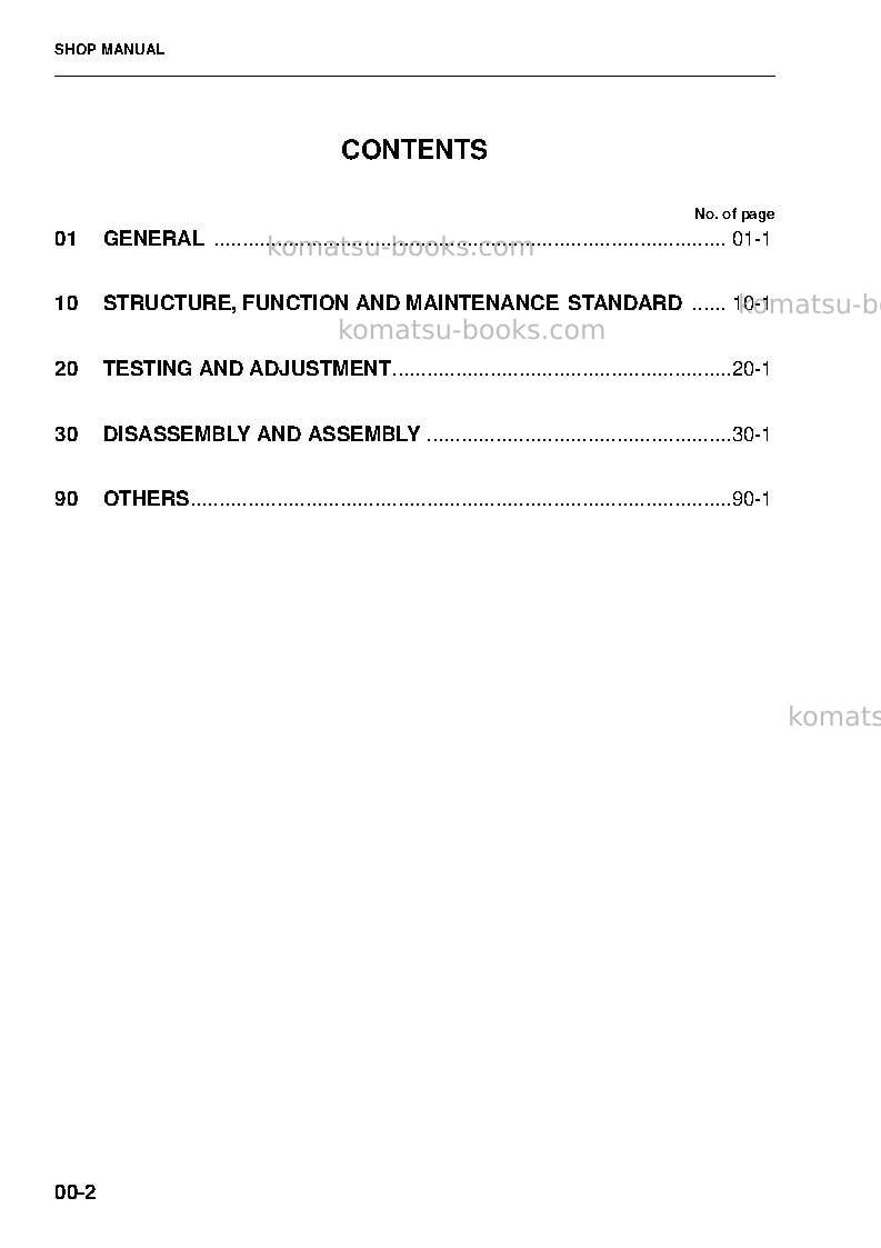 Komatsu wa320-5deu-h Repair & maintenance cover Page 2