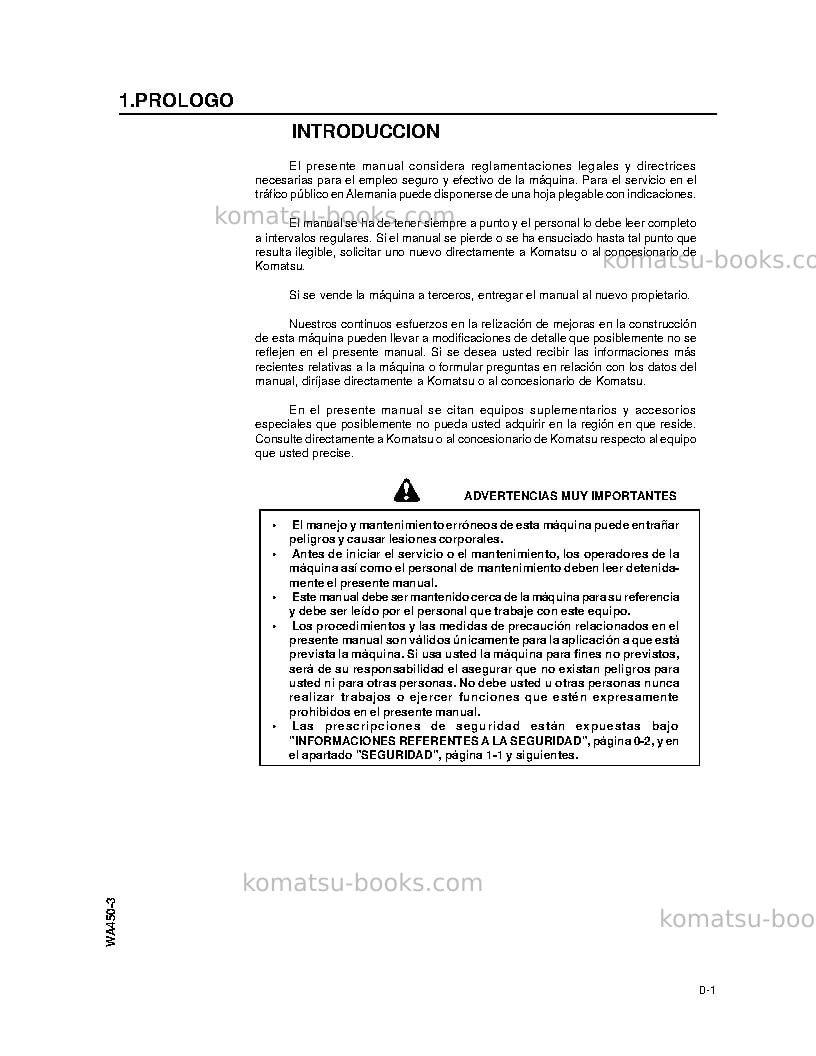 Komatsu wa450-3usa-l Manual de operación cover Page 2