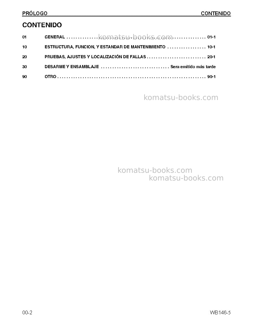 Komatsu wb146-5usa Reparación y mantenimiento cover Page 2