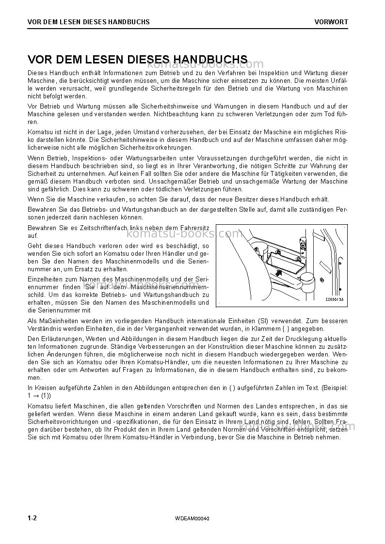 Komatsu pc88mr-10ita Betriebsanleitung Titelseite Seite 2 Komatsu pc88mr-10ita Betriebsanleitung Titelseite Seite 2