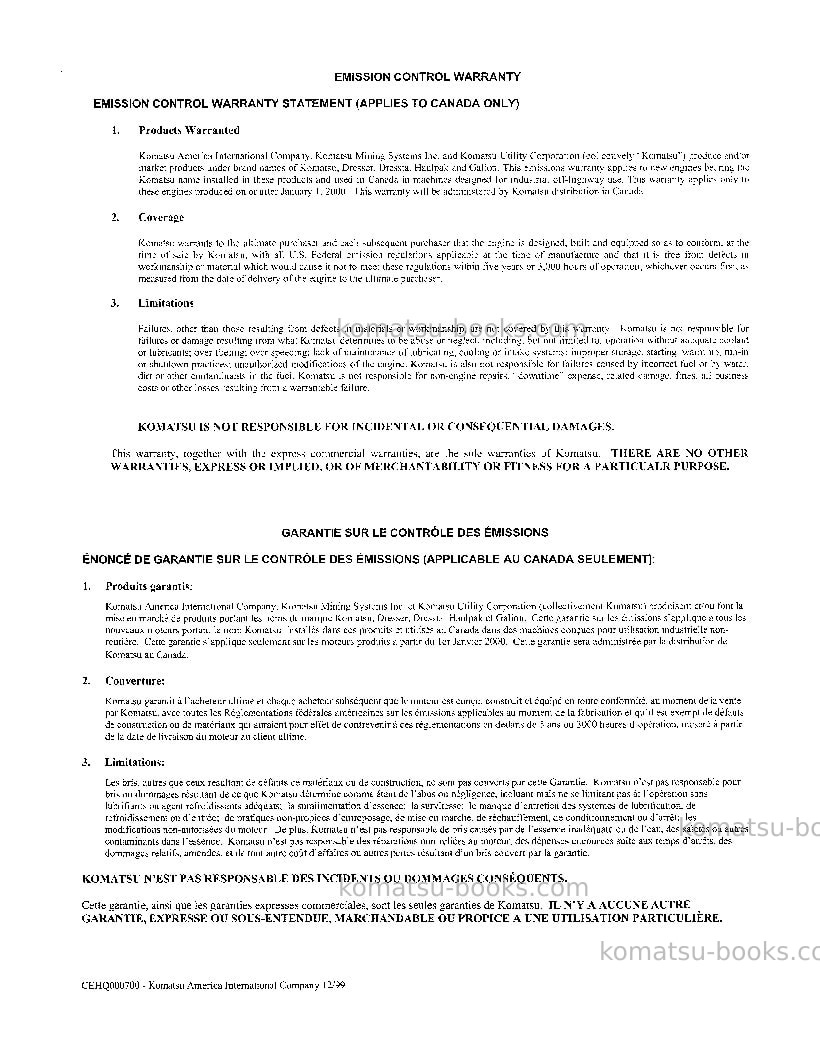 Komatsu pc75r-2ita Operation manual cover Page 2 Komatsu pc75r-2ita Operation manual cover Page 2