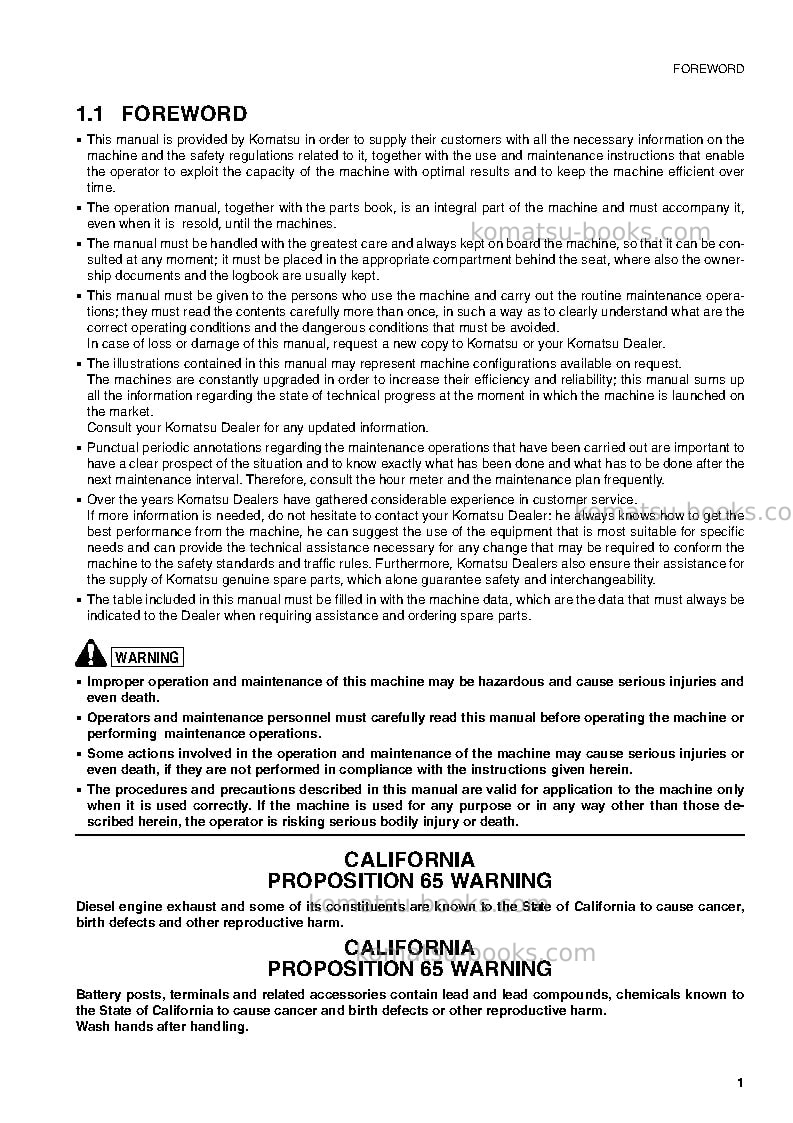 Komatsu pc75r-2ita Operation manual cover Page 2 Komatsu pc75r-2ita Operation manual cover Page 2