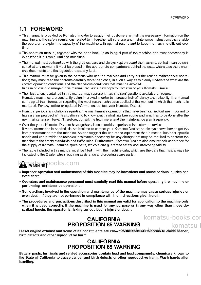 Komatsu pc35r-8jpn Operation manual cover Page 2