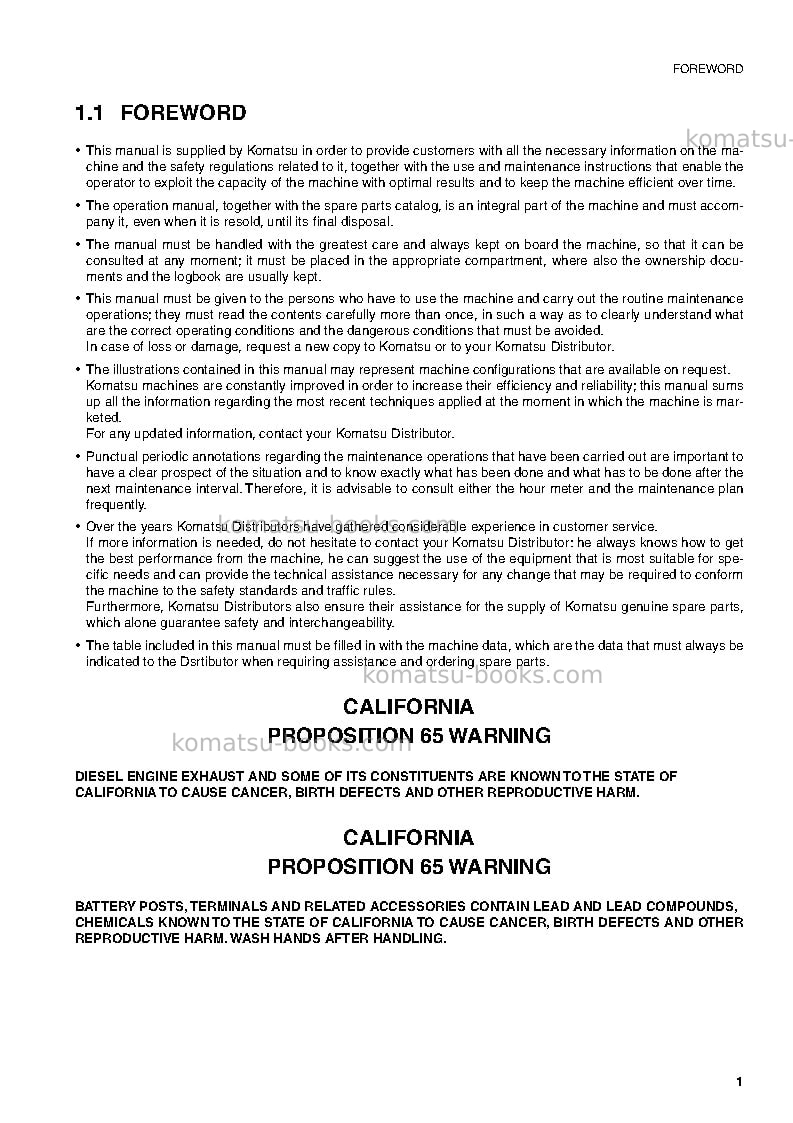 Komatsu sk815-5ita Operation manual cover Page 2