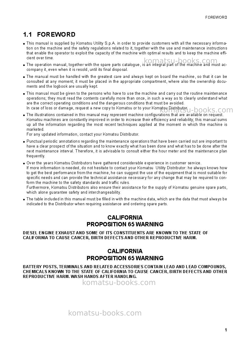 Komatsu sk1020-5ita Operation manual cover Page 2 Komatsu sk1020-5ita Operation manual cover Page 2