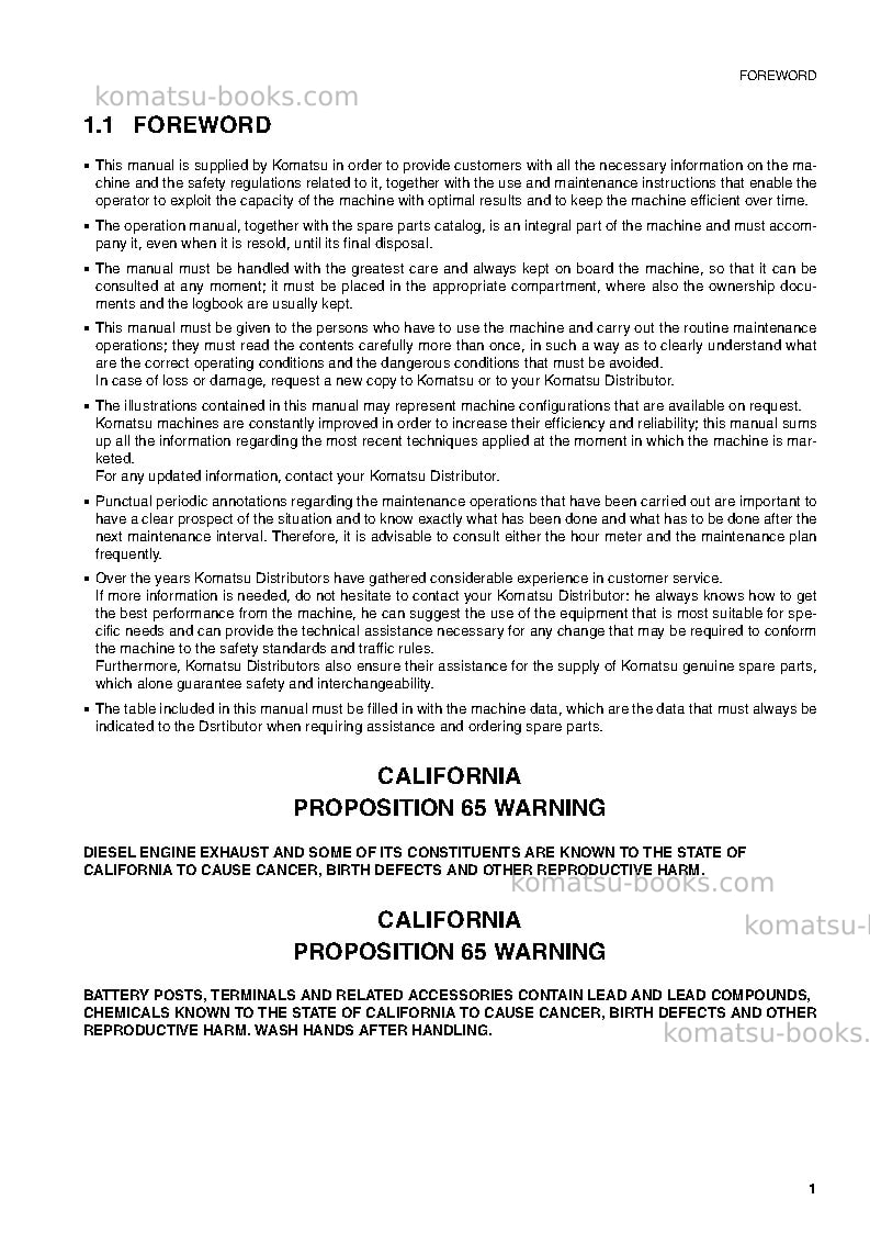 Komatsu sk820-5ita Operation manual cover Page 2 Komatsu sk820-5ita Operation manual cover Page 2
