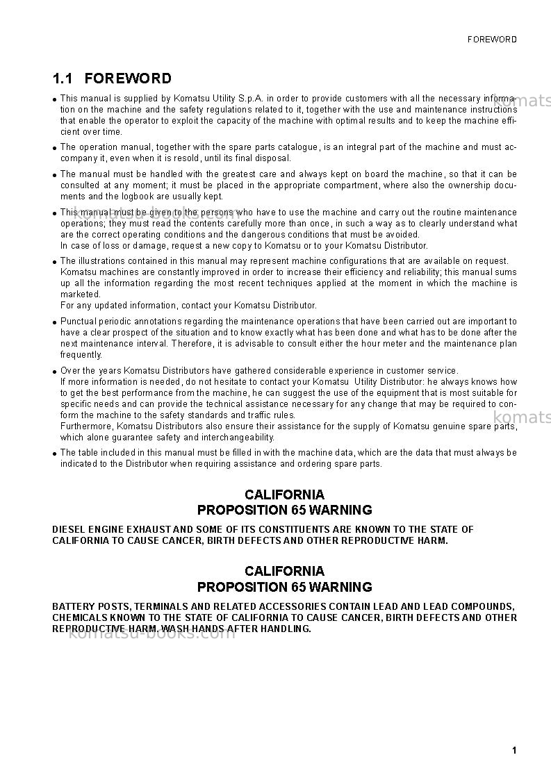Komatsu sk1026-5ita Operation manual cover Page 2 Komatsu sk1026-5ita Operation manual cover Page 2